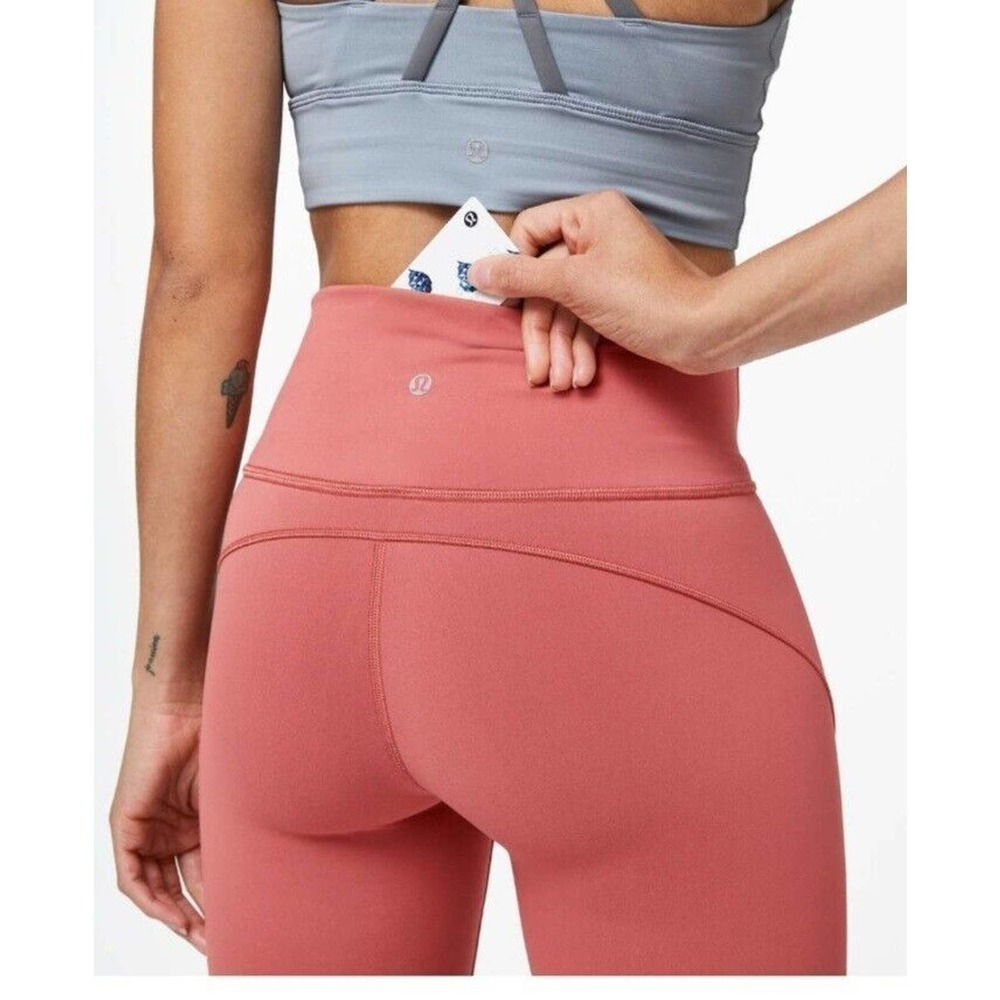 Lululemon In Movement Tight 25 inch Everlux Leggings Rustic Coral Size 6